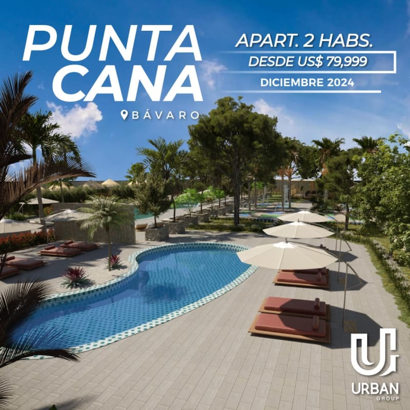 Apartamentos de 2 Habitaciones En Punta Cana Desde US$79,999
