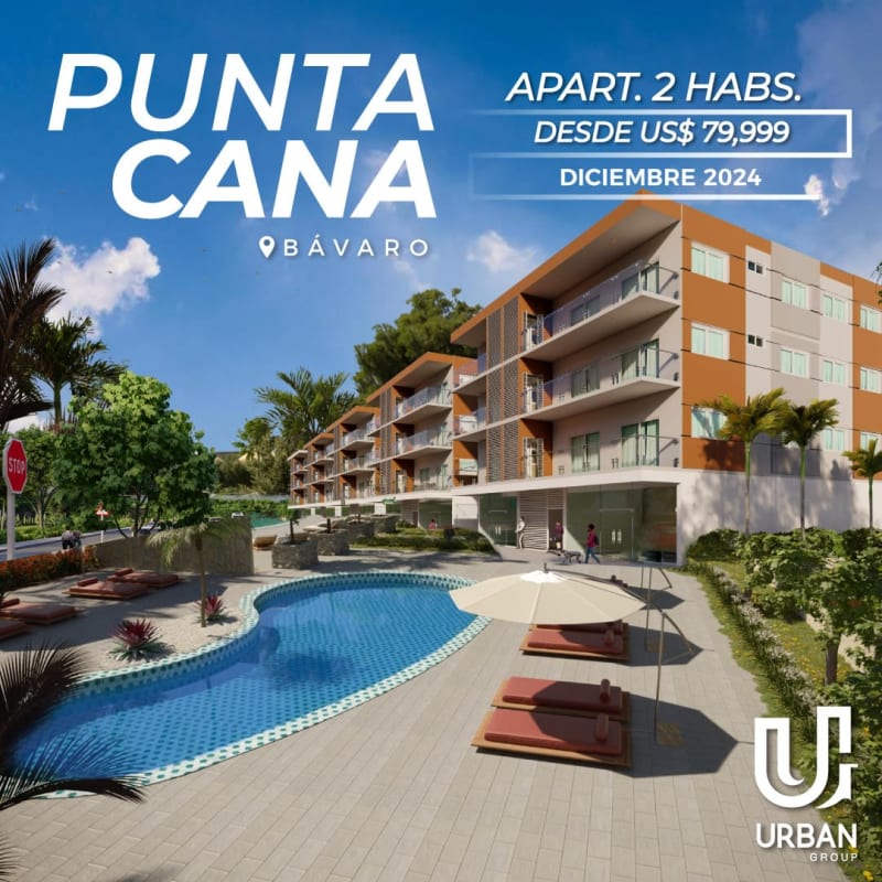 Apartamentos de 2 Habitaciones En Punta Cana Desde US$79,999