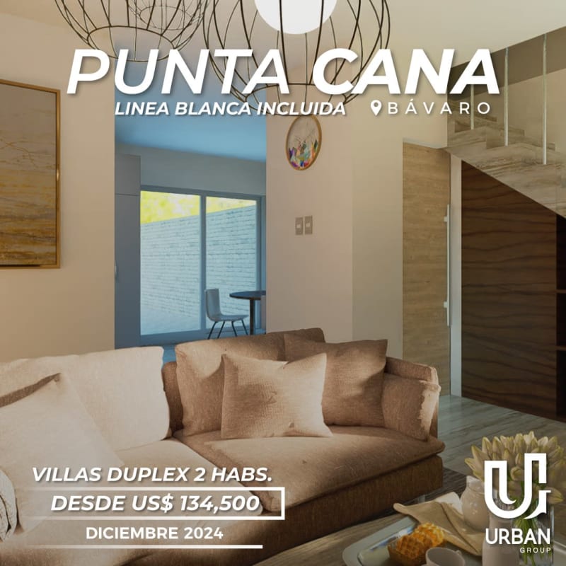 Villas duplex con linea blanca en Punta Cana