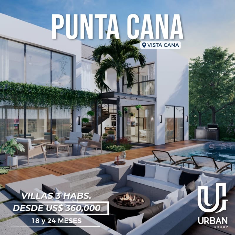 Villas de 3 Habitaciones en Vistacana Punta Cana + Linea Blanca