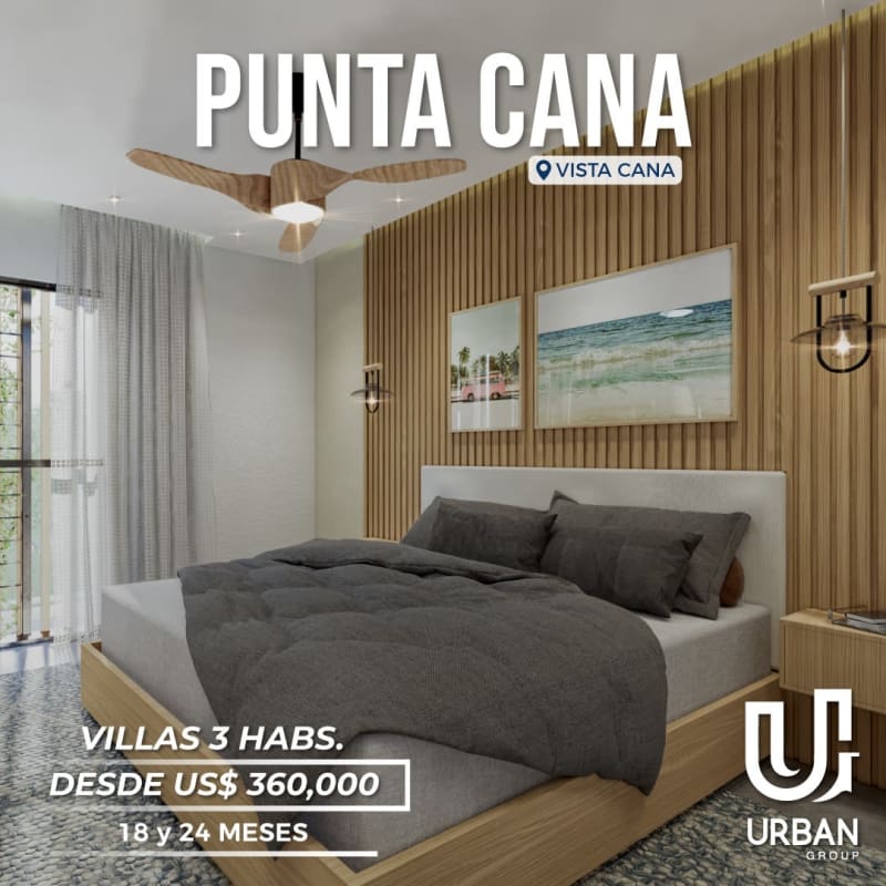 Villas de 3 Habitaciones en Vistacana Punta Cana + Linea Blanca