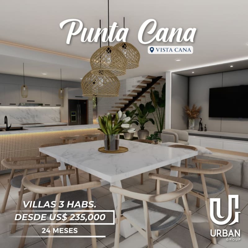 Villas en Vistacana linea blanca incluida Punta Cana