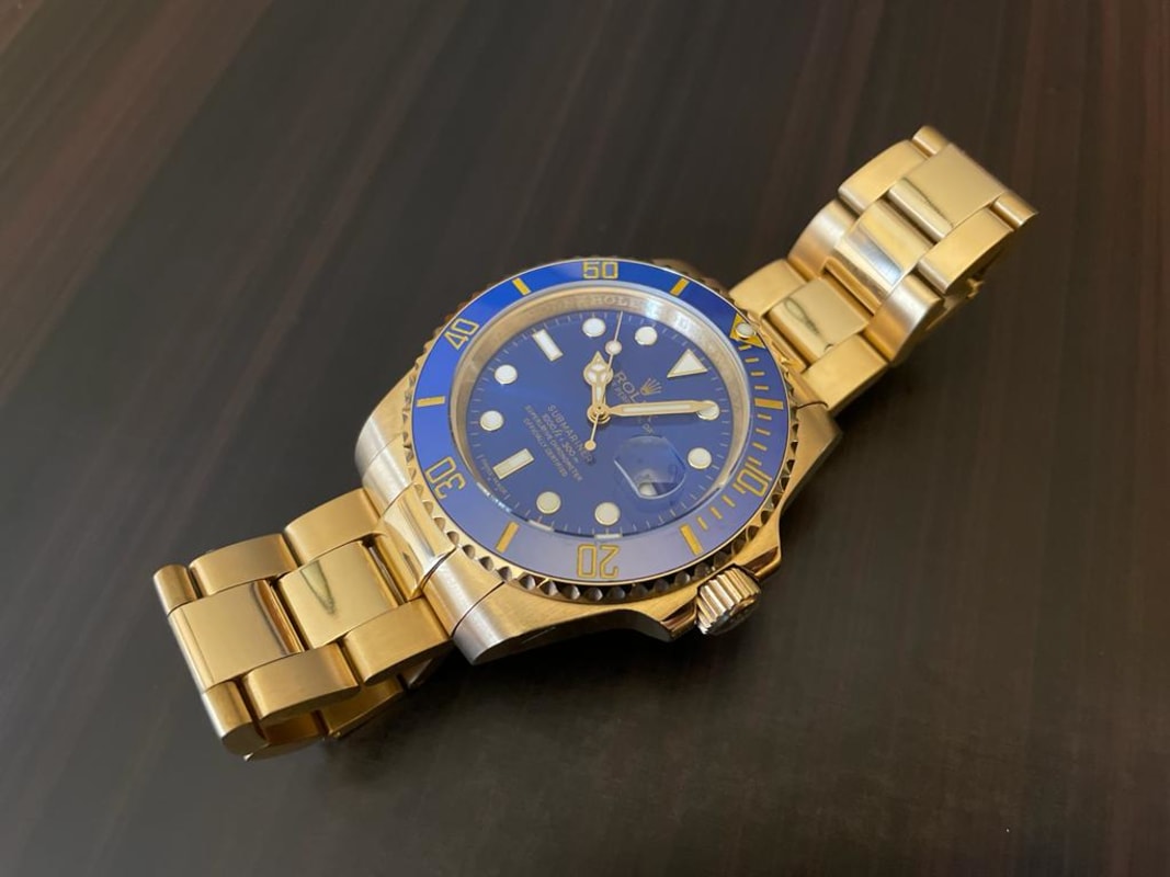 Rolex Submariner Azul con pulsera full Oro!