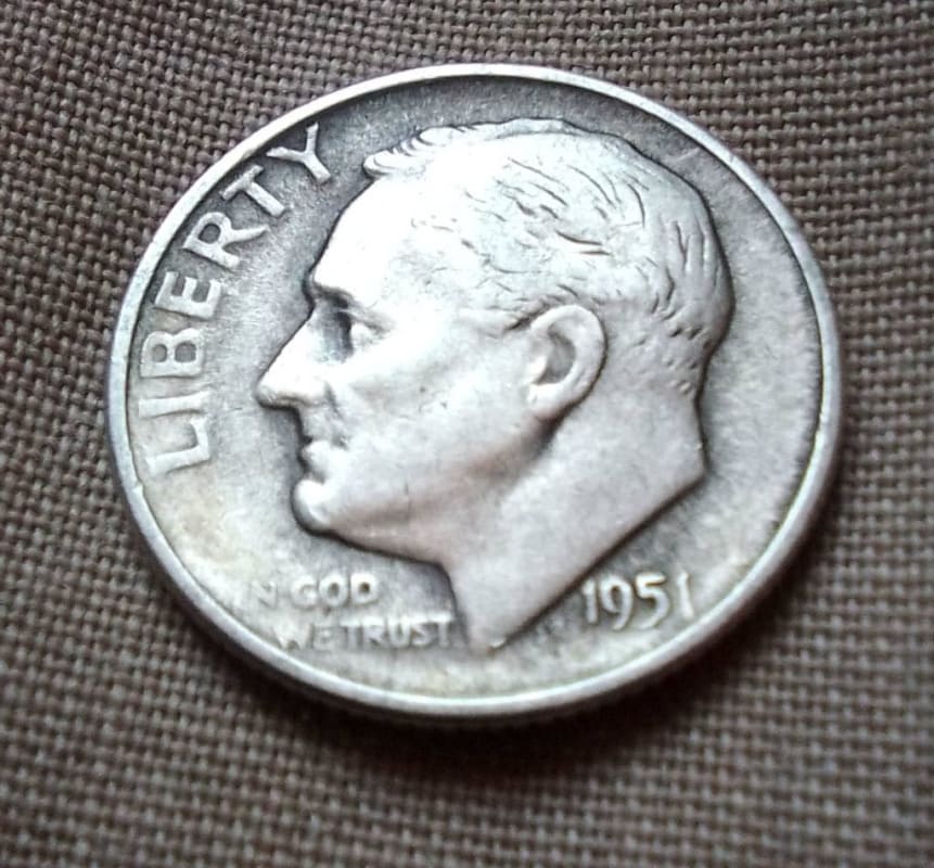 1951 letra S LIBERTY ONE DIME USA MONEDA ANTIGUA PLATA | Guatemala City