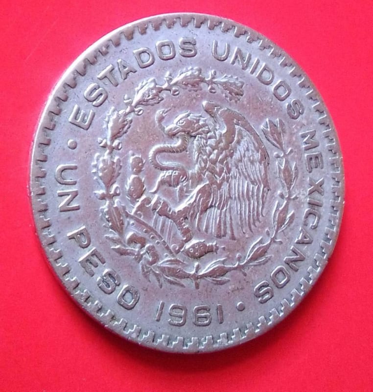 1961 MO PLATA UN PESO MEXICANO JOSE MORELOS MONEDA Guatemala City