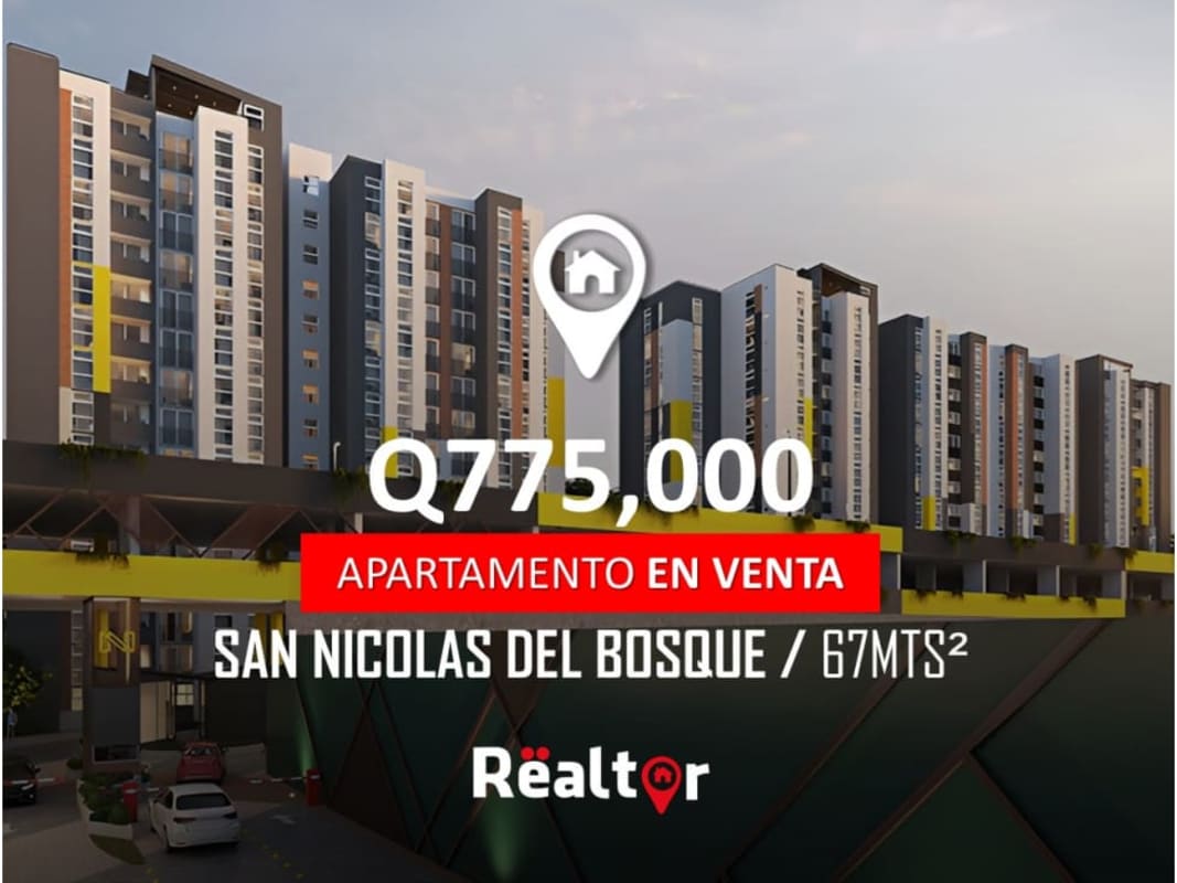 Apartamento en Venta en Edificio San Nicolas del Bosque | 2 Recamaras por 775000.00 en Zona 4
