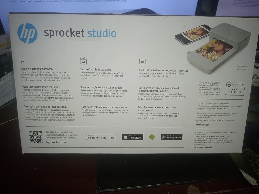 HP Sprocket Studio Plus Wi-Fi Portable Printer - 4x6” Photo Printer 