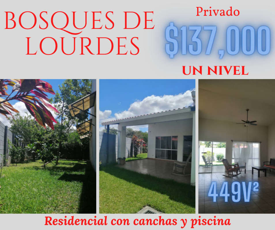 Venta de casa en Bosques de Lourdes, un nivel 4 Recamaras por 137000.