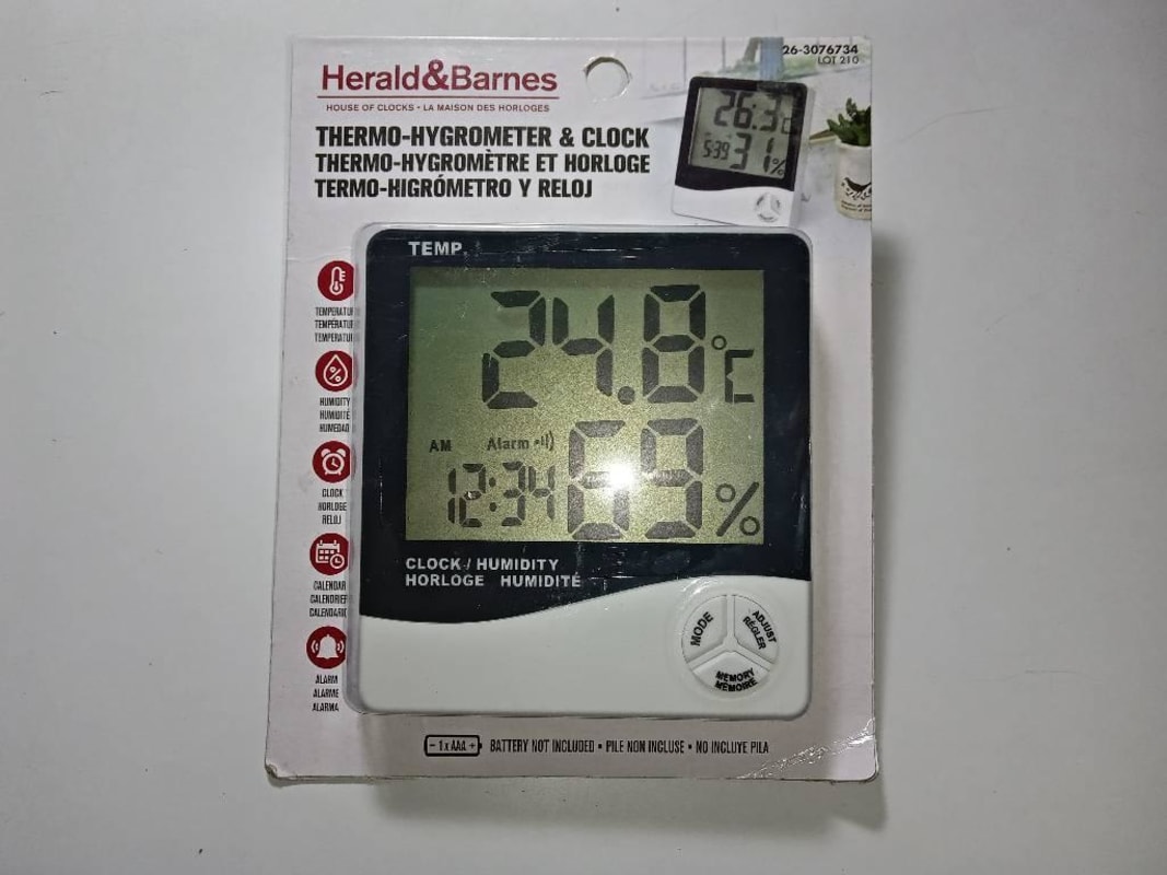 Reloj Digital de humedad y temperatura para interiores