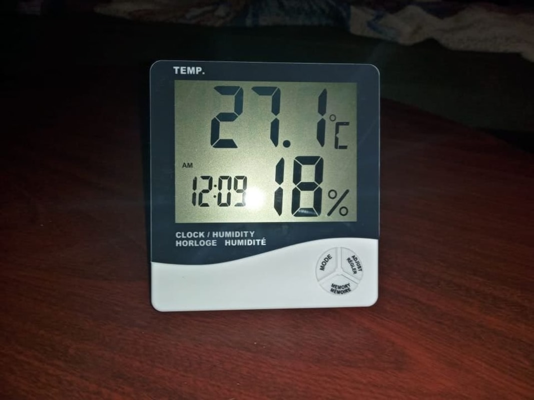 Reloj Digital de humedad y temperatura para interiores