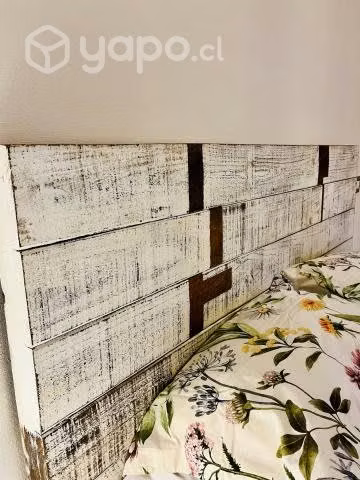 Respaldo cama King, blanco decapado, poco uso - Imagen 3