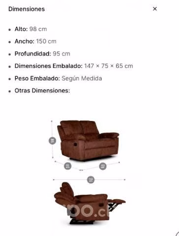 Sofá Reclinable Bruno Tela Manual