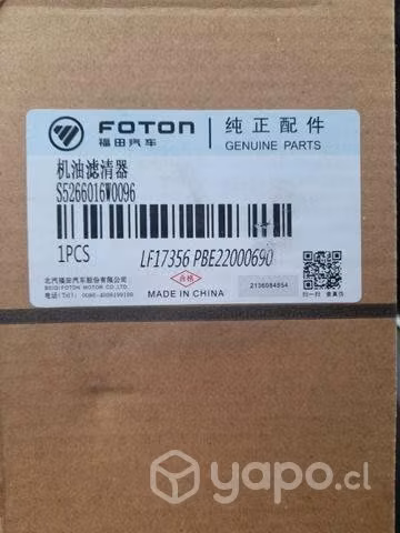 Filtro aceite de motor foton terracota