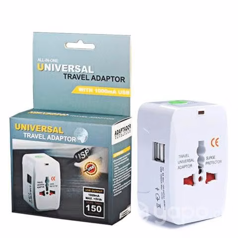 Adaptador conector viaje electricidad 2 puertos US