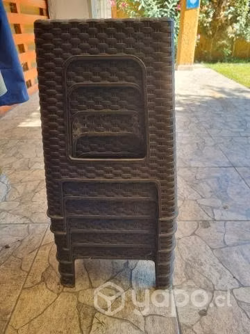 Mesa de terraza con vidrio + 8 sillas + 6 pisos+ m - Imagen 4