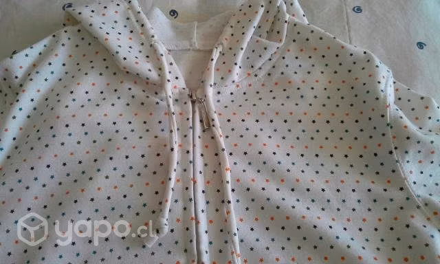 Poleron Blanco con Lunares de Colores, Talla M