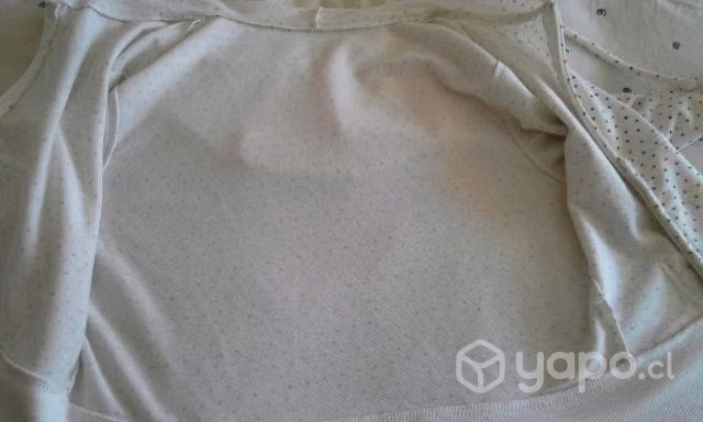 Poleron Blanco con Lunares de Colores, Talla M