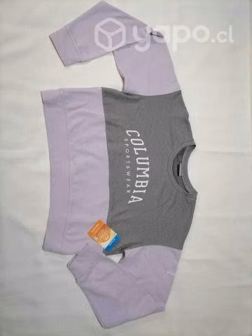 Poleron columbia dama talla m (gris y morado)