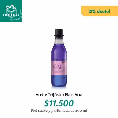 Aceite Trifásico Corporal Ekos Acaí