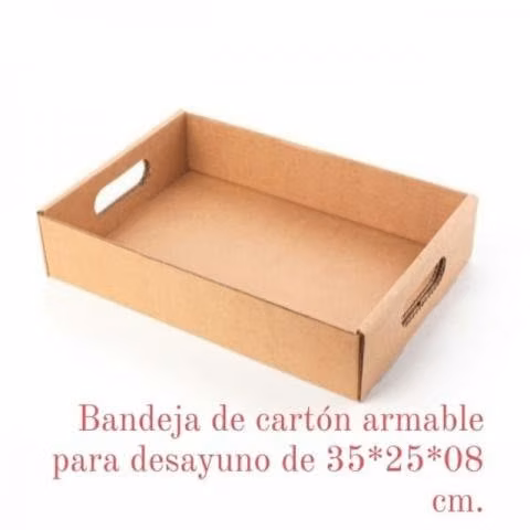 Bandeja de cartón armable para desayuno