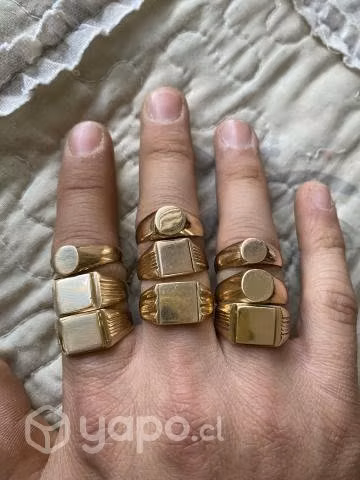 Anillos enchapados en oro 18k