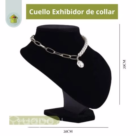 Exhibidor Collares Cuello Chico Terciopelo - Imagen 2
