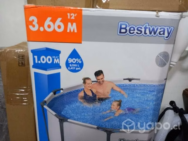 Piscina Steel Pro Max Gris 3.66Mx1.00M Pool Set