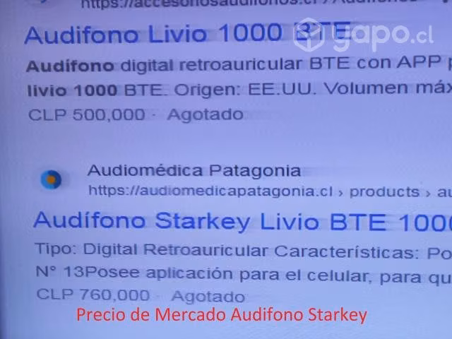 Audifonos Sordera Starkey LIVIO 1000 y Resound