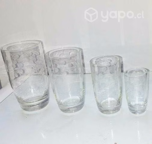 Juego 24 copas Cristal Yungay vintage 4 tamaños