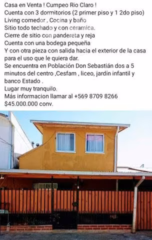 Casa en Cumpeo