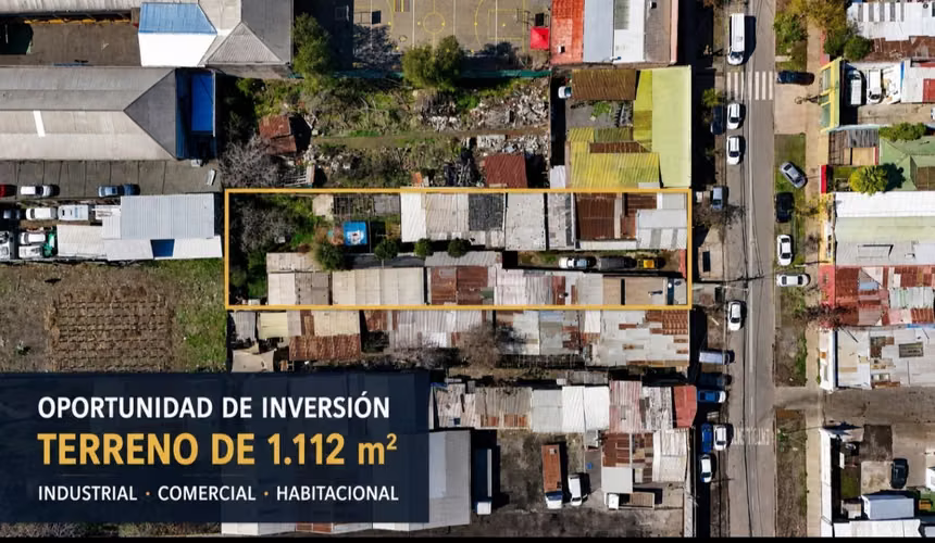 Oportunidad Inversionistas Gran Terreno Industrial 1112 M2