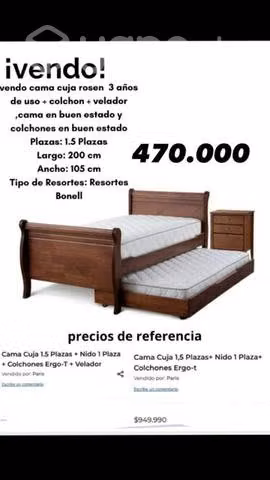 Cama Nido 1 1/2 Plaza