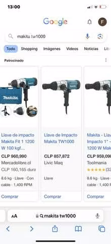 Llave de Impacto eléctrica Makita Tw1000