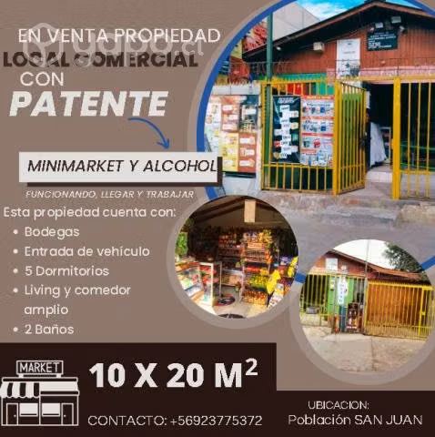 Venta de propiedad con local comercial
