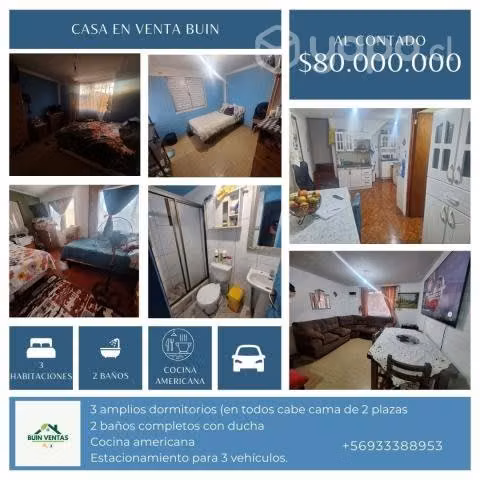 Casa en Buin 3 habitaciones y 2 baños