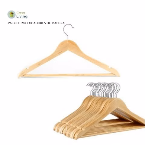 Pack de 20 ganchos madera