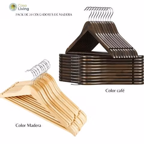 Pack de 20 ganchos madera