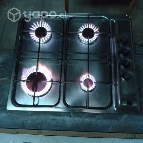 Encimera a Gas, Italiana, 4 Quemadores, Inoxidable