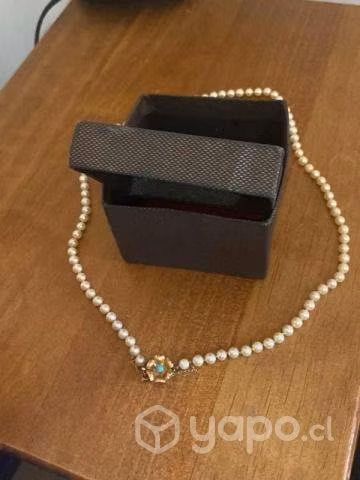 Collar de perlas cultivadas broche de oro