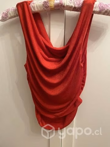 Top rojo drapeado - Imagen 2