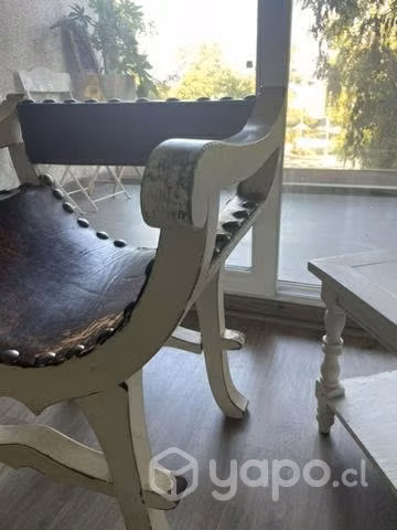 Sitial madera y cuero