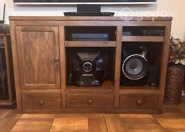 Rack de TV y sonido de madera de Raulí - Imagen 2