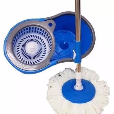 Mopa Giratoria 360 Trapeador Material Pp Azul