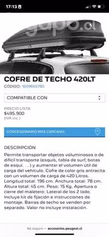 Portaequipaje peugeot rifter más accesorios