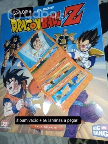 Álbum Saga Saiyajin con 66 láminas a pegar
