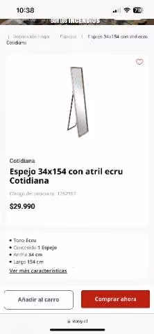 Espejo atril