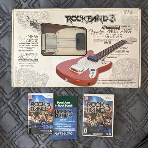 Guitarra Fender Mustang Rockband 3 Nintendo Wii