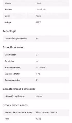 Refrigerador libero botón freezer pequeño - Imagen 5