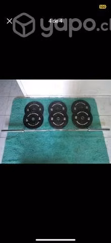 Half rack con barra olímpica y 60 kilos de goma