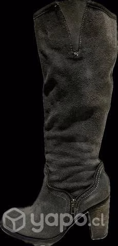 Bota Tacón 100% Cuero (reno) Marca Exs N*39 Gris